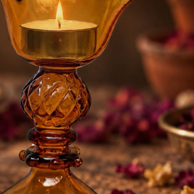Amber Bloom Diya - The Ritual Light