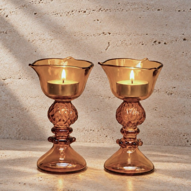 Amber Bloom Diya - The Ritual Light