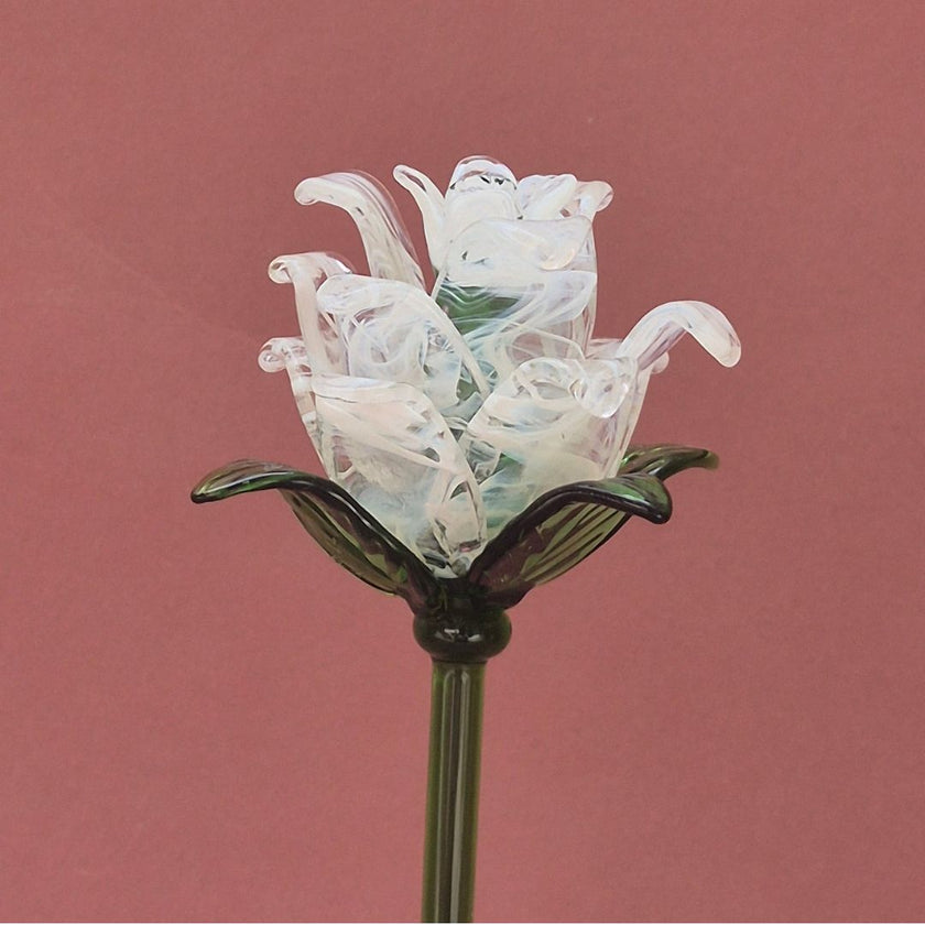 Pearl Lisianthus- Handblown Glass Flower