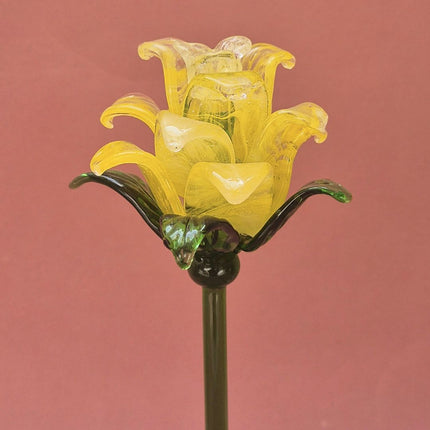 Citrine Lisianthus- Handblown Glass Flower
