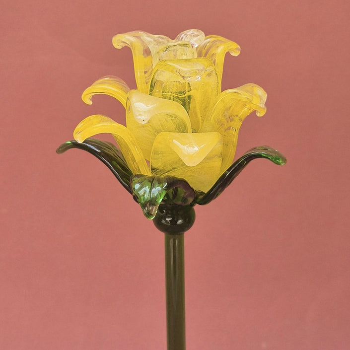 Citrine Lisianthus- Handblown Glass Flower