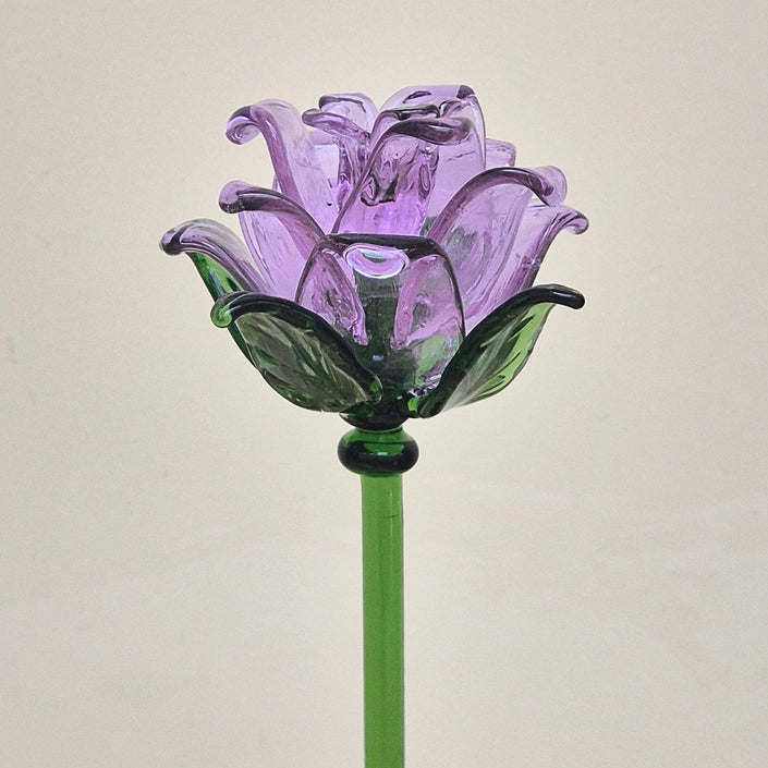 Amethyst Lisianthus- Handblown Glass Flower