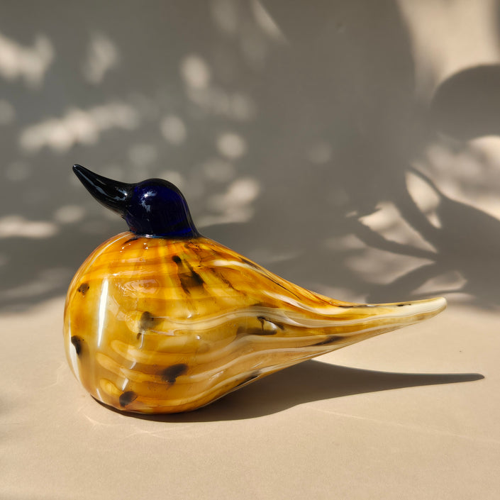 Glass Bird Figurines - Golden Lark