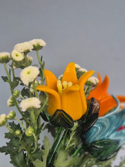 Tinsel Lily Glass Flower Stem - Yellow