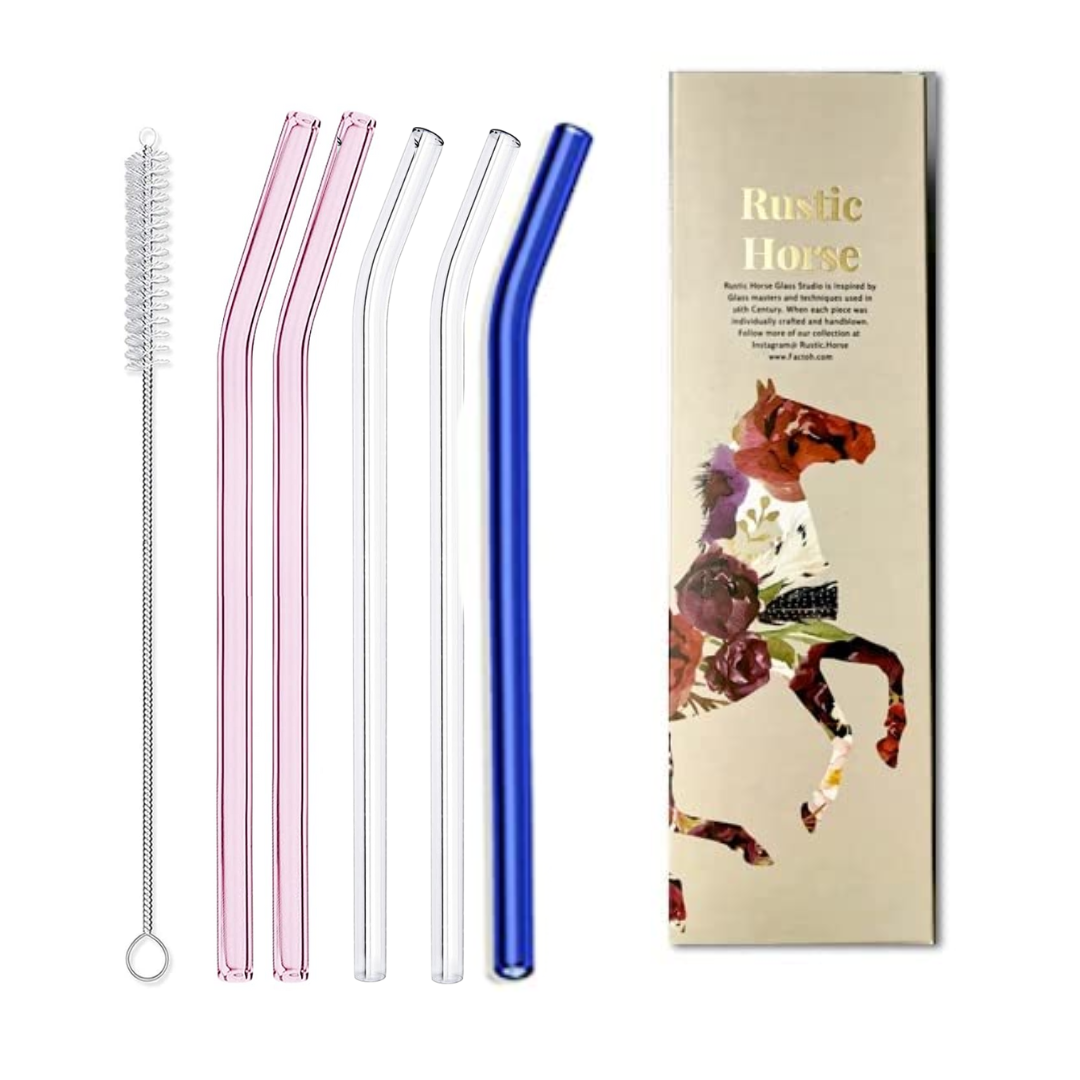 Mix Pack 5 pcs Glass Straws