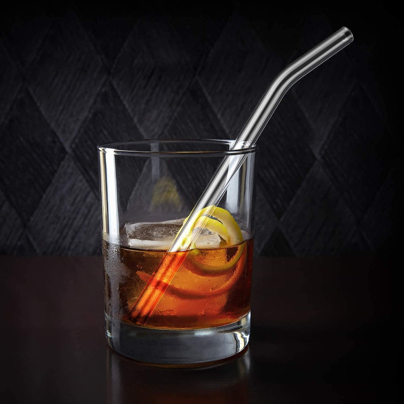 Clear Transparent  Glass Straws 6 pcs with brush