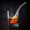 Amber Transparent  Glass Straws 6 pcs with brush