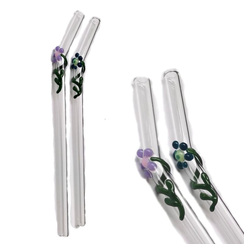 Flora Collection (Clear) Glass Straws