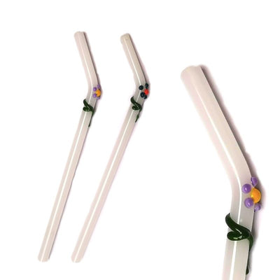 Flora Collection Glass Straws