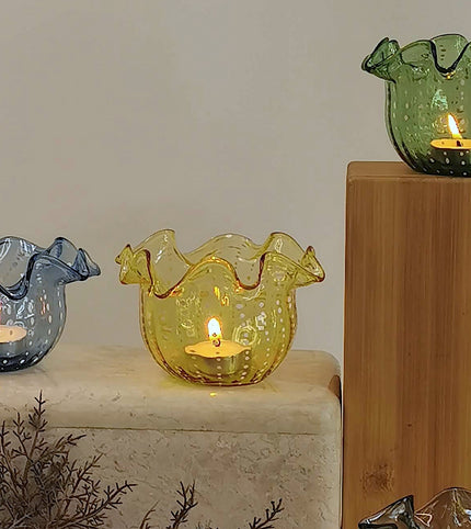 Handblown Glass Aria Votive Tea Light