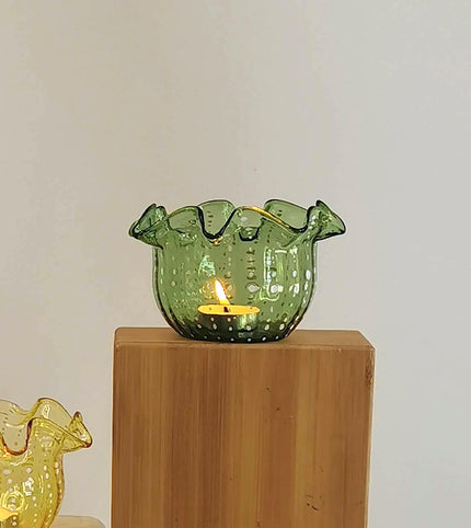 Handblown Glass Aria Votive Tea Light