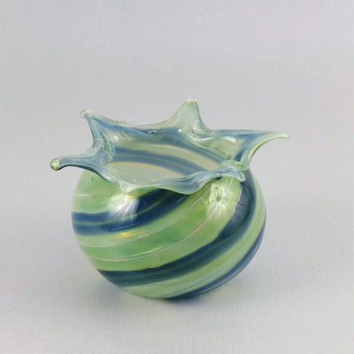 Art Glass Green Wind  Abstract Bowl /Vase