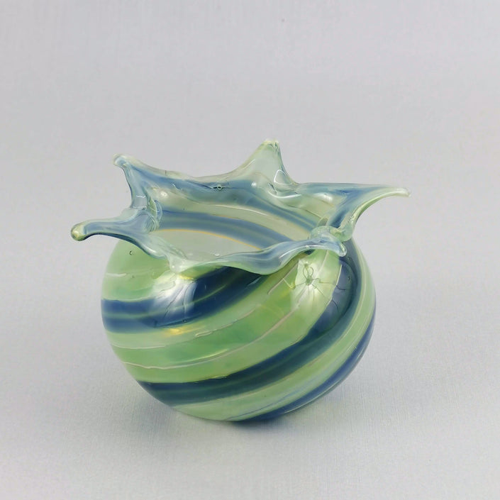 Art Glass Green Wind  Abstract Bowl /Vase