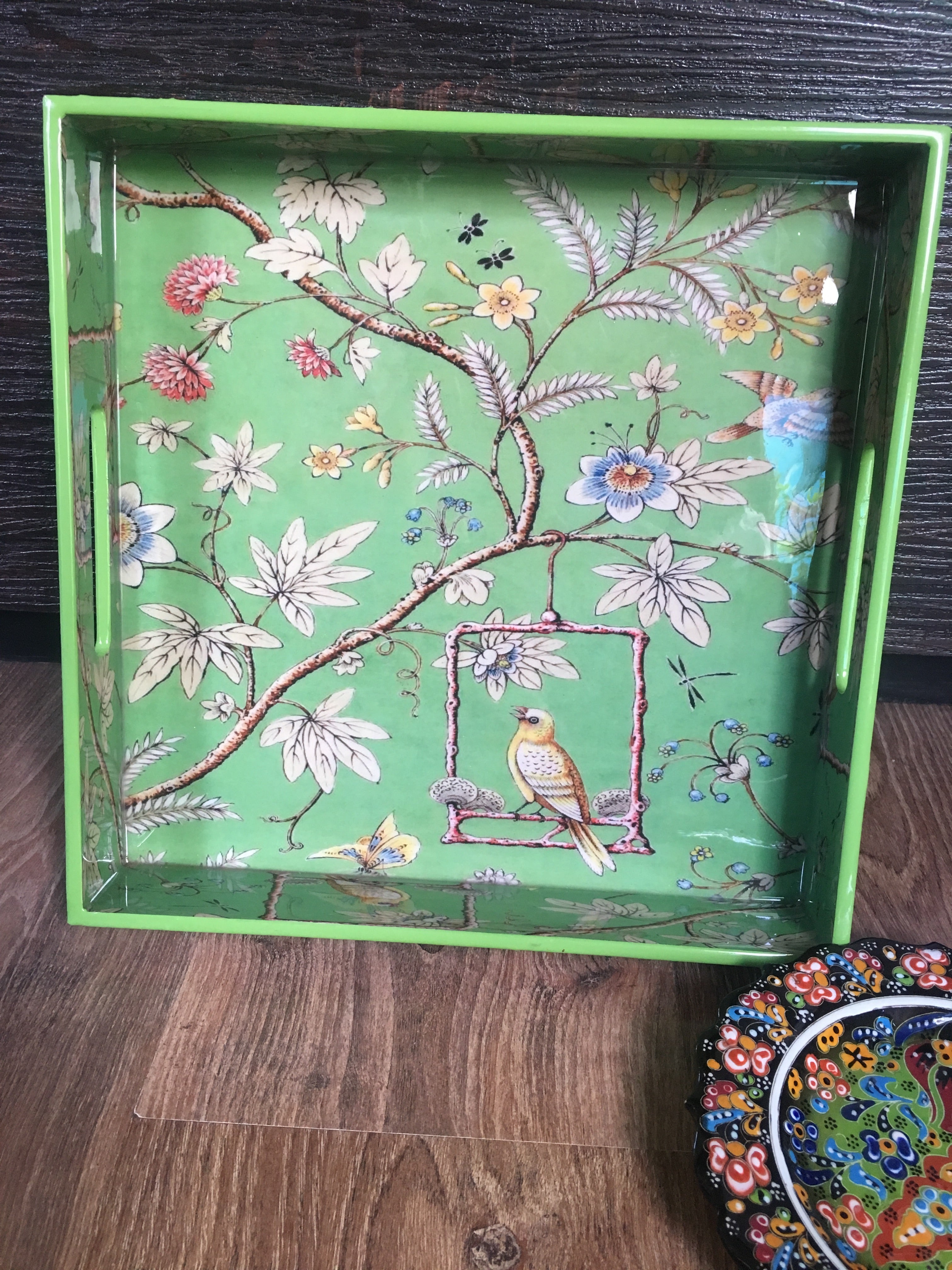 New Bird Green  Tray/ Serving Tray/  Home decor Tray . - Factoh