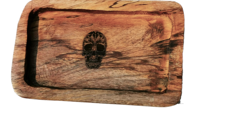 Indonesian  Art Inspired Wood Small Serving Utility Wood Trays