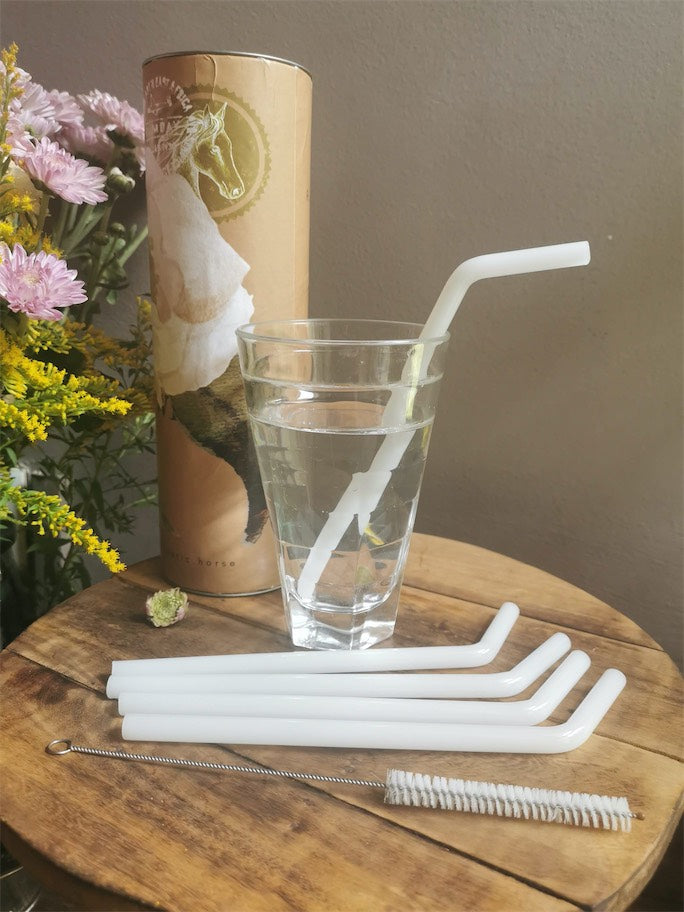 Glass Straws Reusable (set of 6) - Opal