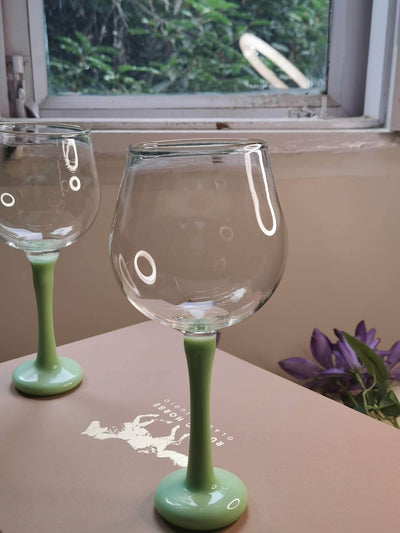 Paris  Green Wine Glass