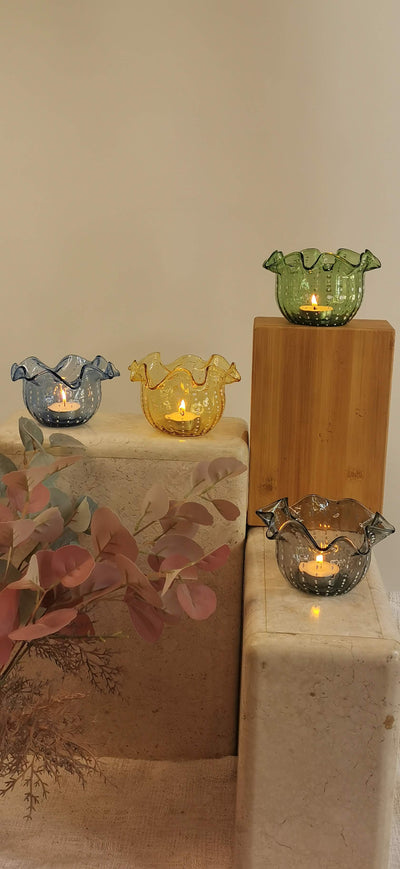 Handblown Glass Aria Votive Tea Light