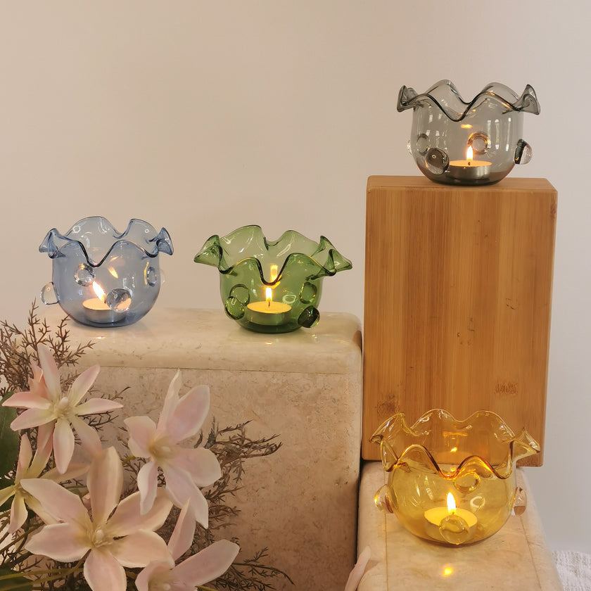 Calisto Handblown Glass Tea Light