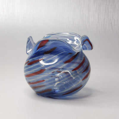 Art Glass Ocean Blue Pattern Vase