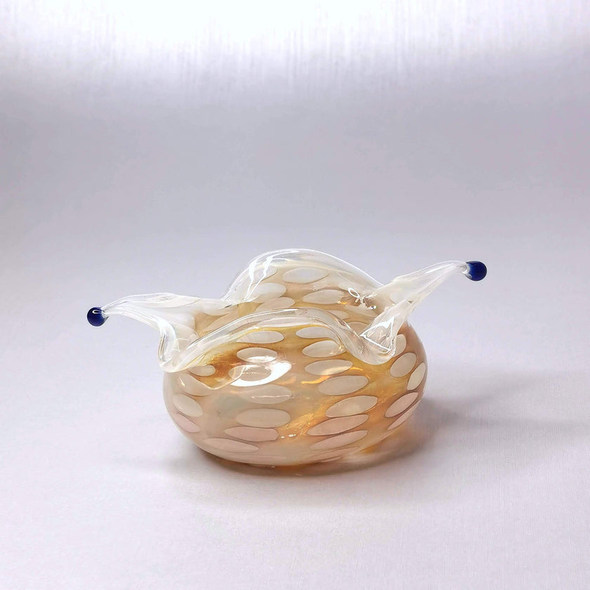 Art Glass Gold Mist Pattern Abstract Bowl /Vase