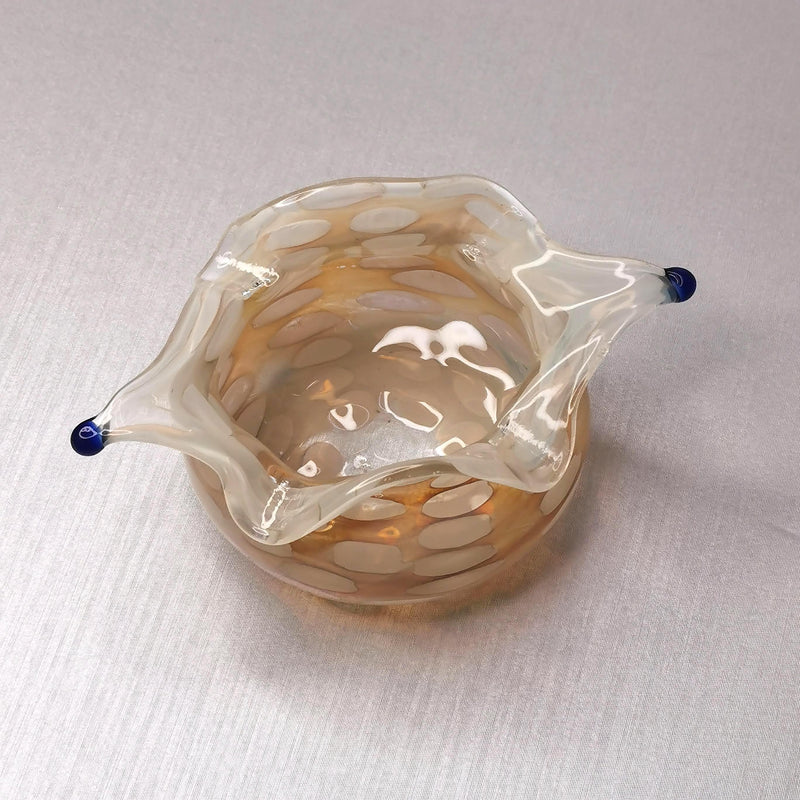 Art Glass Gold Mist Pattern Abstract Bowl /Vase