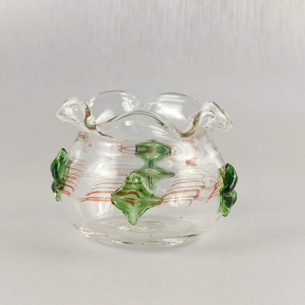 Art Glass Jade Jewel  Abstract Bowl /Vase