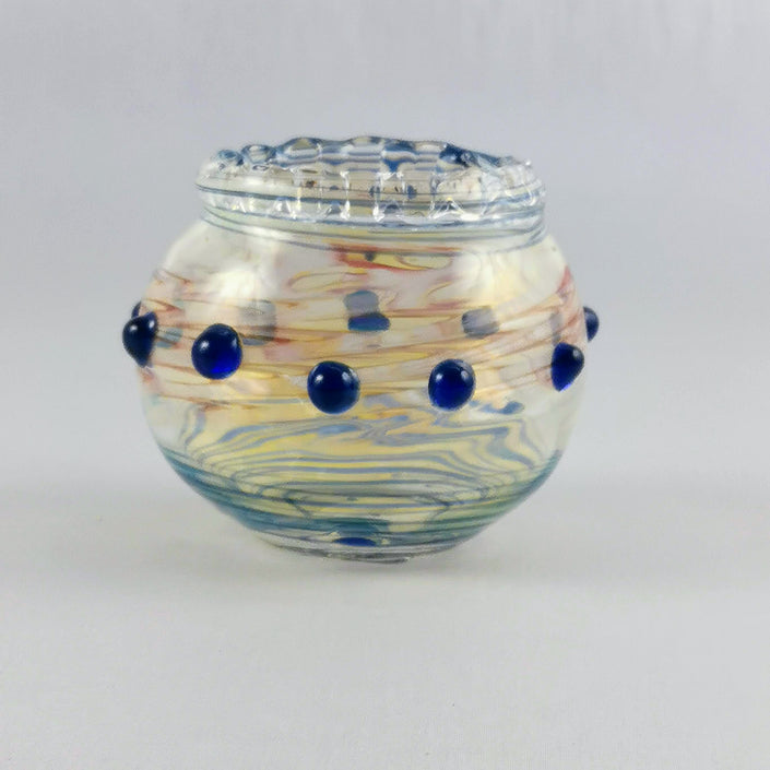 Jeweled Moroccon  Art Glass  Bowl /Vase