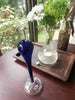 Elegant  vintage  glass candle holder - Brilliant Blue