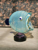 Fish Table Decor Glass- Aqua