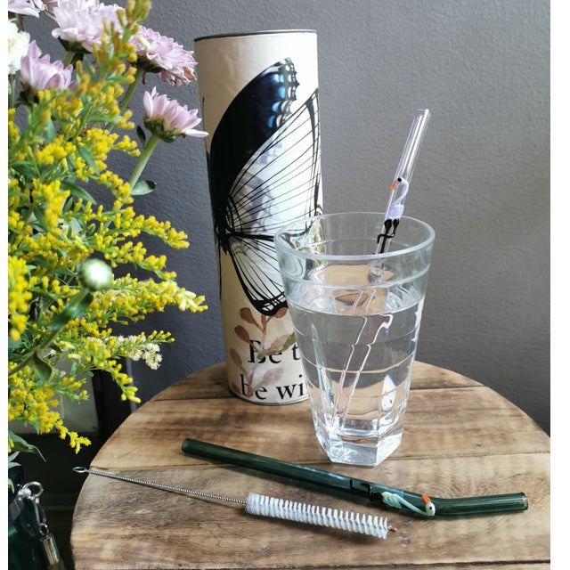 Rustic Horse  - Flamingo Art Glass Straws   8