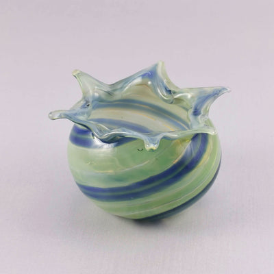 Art Glass Green Wind  Abstract Bowl /Vase