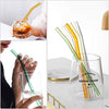 Aqua Blue Glass Straws